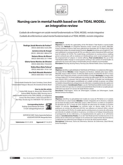 tidal model nursing theory|(PDF) Nursing care in mental health based on the .